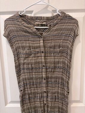 Prana Sleeveless Button Down Shirt Dress